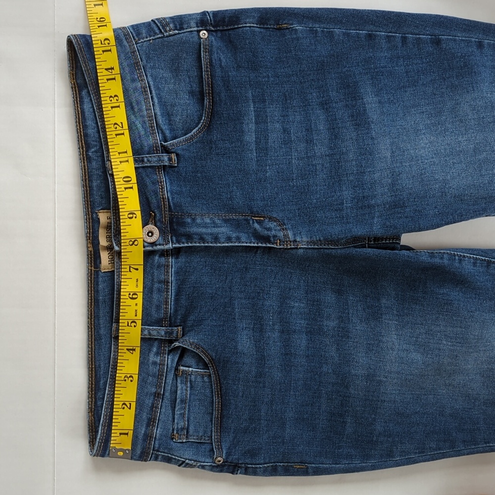 Honey & Bristle Distressed Frayed Hem Capri Jeans 10P Blue - Picture 12 of 15
